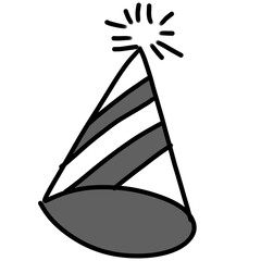 illustration of a black and white hat