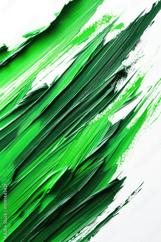 Poster a detailed view of green paint on a white surface, suitable for use in art projects or product desig