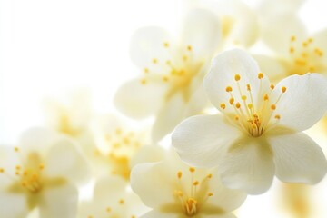 A detailed view of a bouquet of white flowers