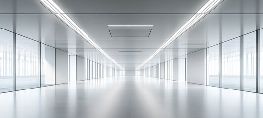 Fototapeta premium Enhancing Productivity Modern Office Interior Corporate Space Design Showcase Minimalist Environment Wide-Angle View Sleek Minimalism