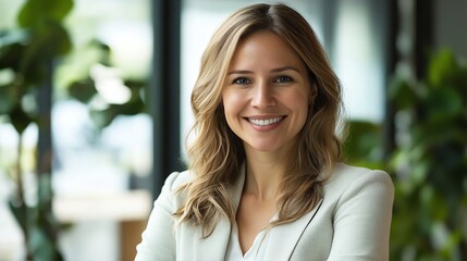 Fototapeta premium The businesswoman invests in distribution centers to benefit from the e-commerce rise.