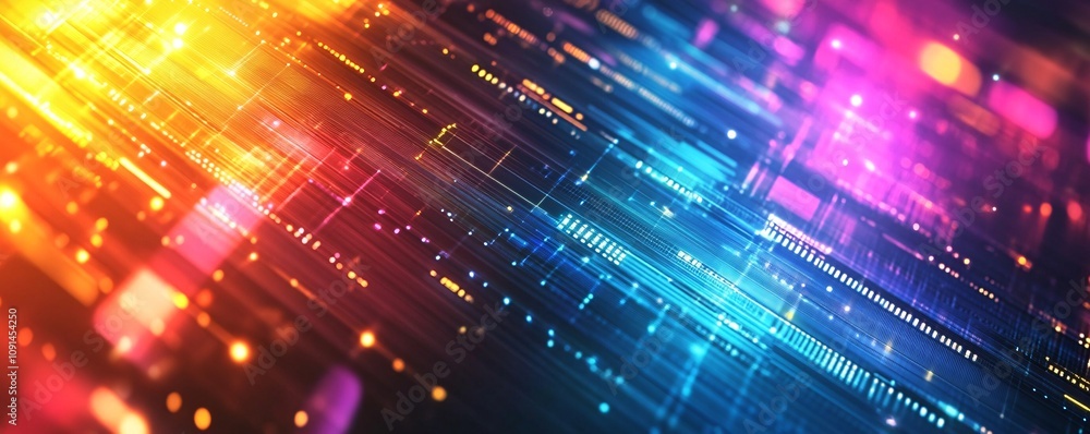 Aufkleber Futuristic data stream flowing through cyberspace network