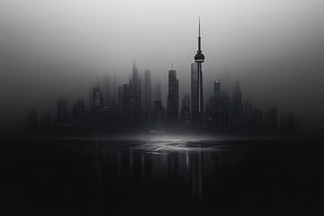 Obraz premium Toronto's Night Lights in Black and White