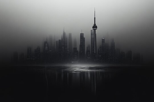 Fototapeta Toronto's Night Lights in Black and White
