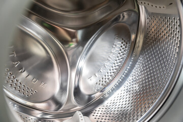 The Inside View of a Contemporary Washing Machine Drum with Innovative Features and Design