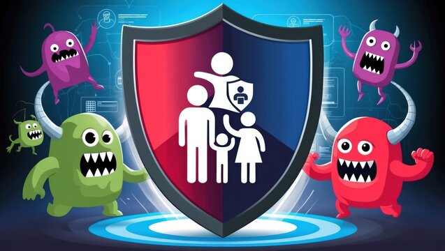 Cyberbullying awareness campaign digital space graphic illustration interactive environment engaging viewpoint online safety concept