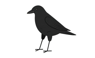 Obraz premium Simplistic Cartoon-Style Black Bird with Minimalistic Features
