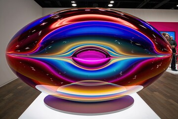 Vibrant 3D Ellipsoid Bubble Display with Stunning Colors