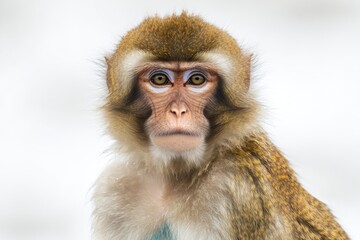 Obraz premium Close-up shot of a curious monkey looking directly at the camera