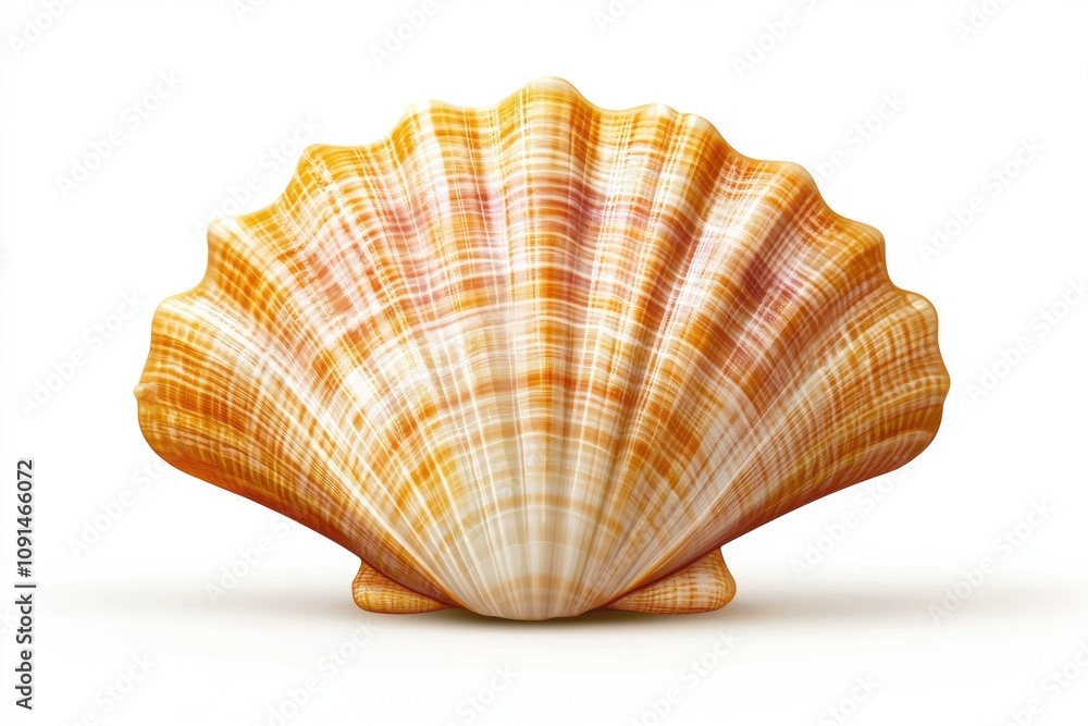 Poster A seashell rests on a white background with a subtle shadow