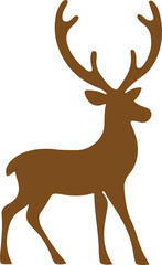 Reindeer Vector Art deer silhouette isolated on white