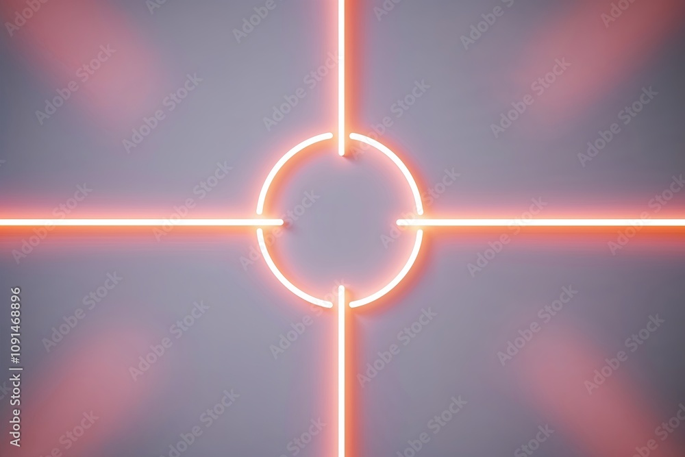 Poster 3d abstract minimalist geometric background with neon arrows representing duality and direction