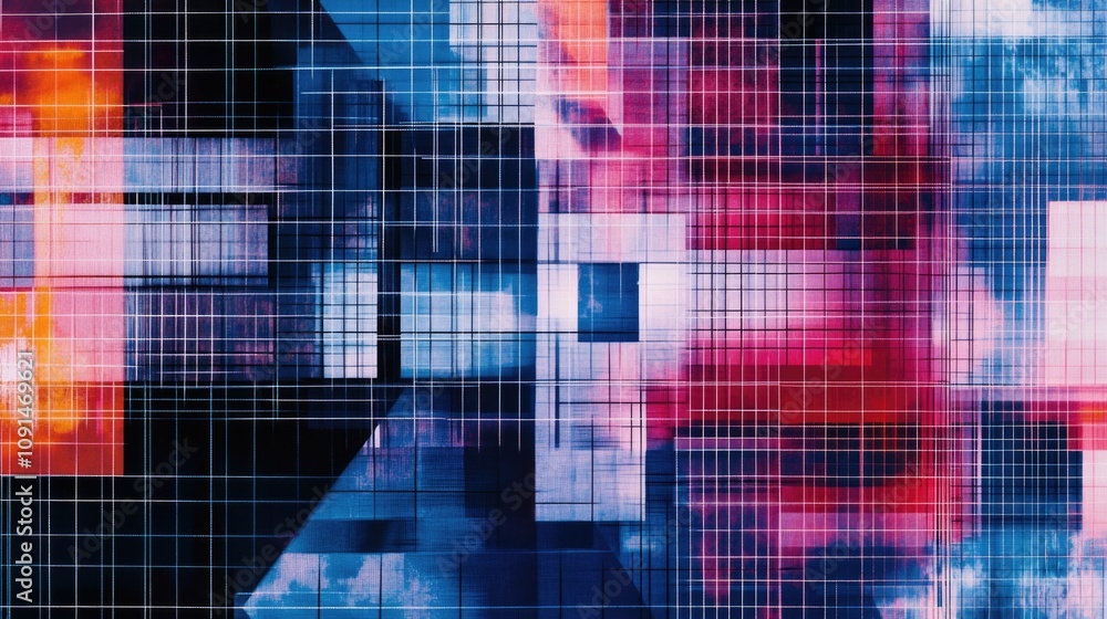 Poster A modern building with numerous windows on its facade, suitable for use in business or architecture-related contexts