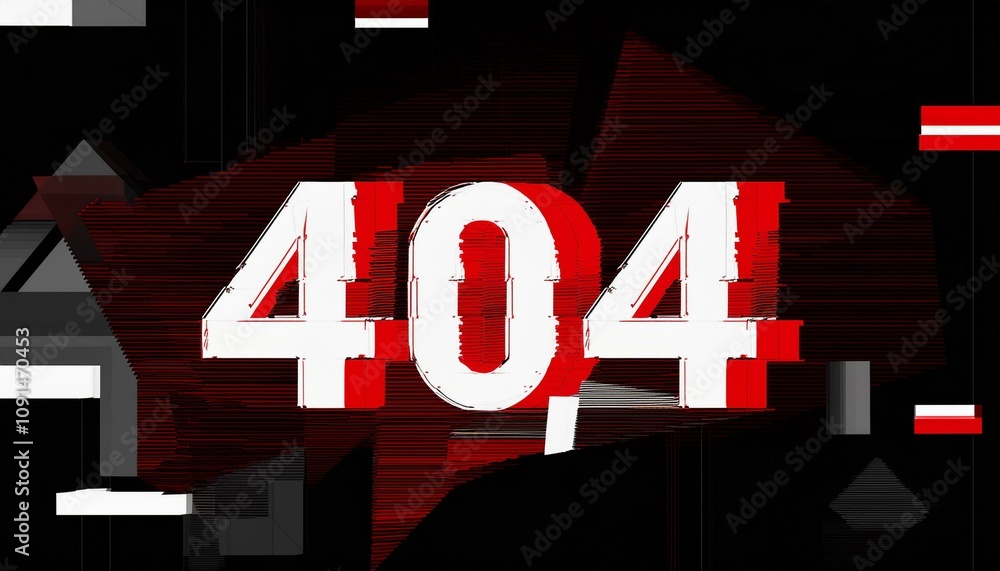 Poster digital glitch: 404 error message