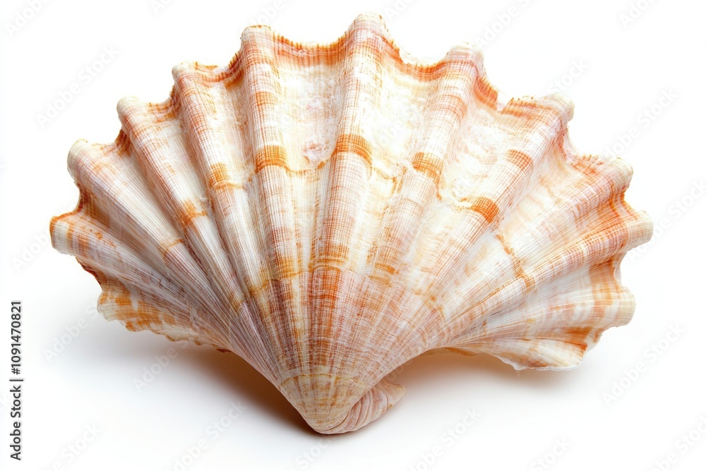 Poster a detailed view of a shell on a clean and smooth surface