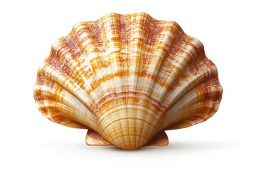 Obraz premium A detailed view of a single shell on a white background, great for science and nature projects
