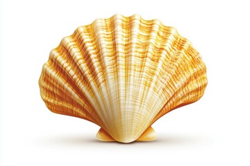 Obraz premium A detailed image of a shell on a clean white surface, suitable for use in designs related to nature or texture