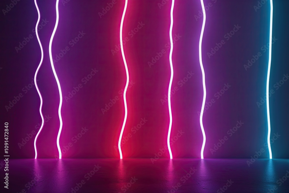 Poster captivating 3d neon veins in gradient glow with enchanting abstract atmosphere