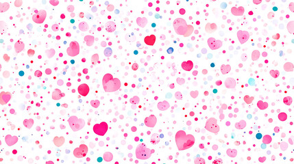 Colorful heart pattern creates a cheerful backdrop for celebrations and events