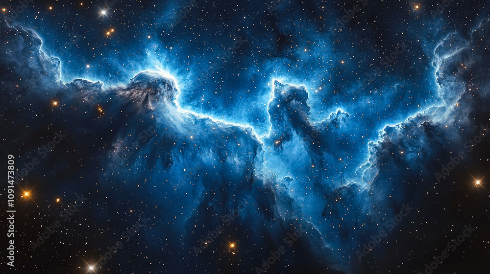 Aufkleber exploring the vast expanse of outer space reveals a stunning nebula illuminated by swirling gas and 