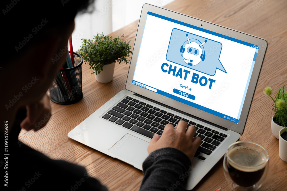 Poster chatbot software application for modish online business that automatically reply to customer questio