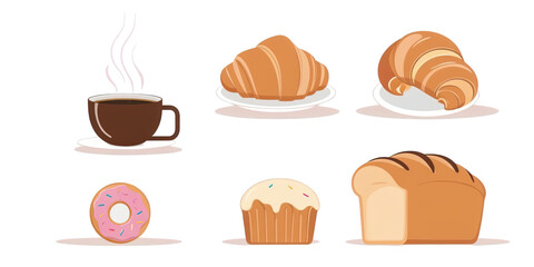 A Delightful Morning Spread: Pastries and Coffee