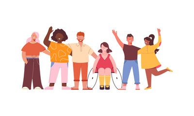 Obraz premium Diversity and Inclusion. Different people at full height. Social inclusion