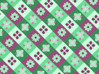 Abstract decorative green geometric shape fabric background pattern 