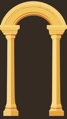 Fototapeta premium Minimalist Gold Column Arch in Greek Roman Style SVG Vector