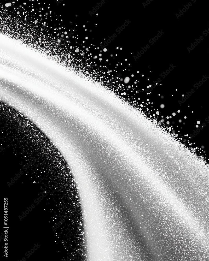 Poster bright dust spores create a mesmerizing flow against a deep black backdrop