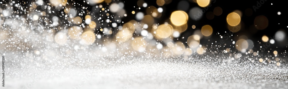 Poster bright dust spores dance across a dark background in enchanting display of light