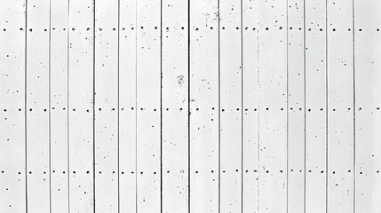 White Painted Wooden Plank Wall Texture with Nail Holes Background