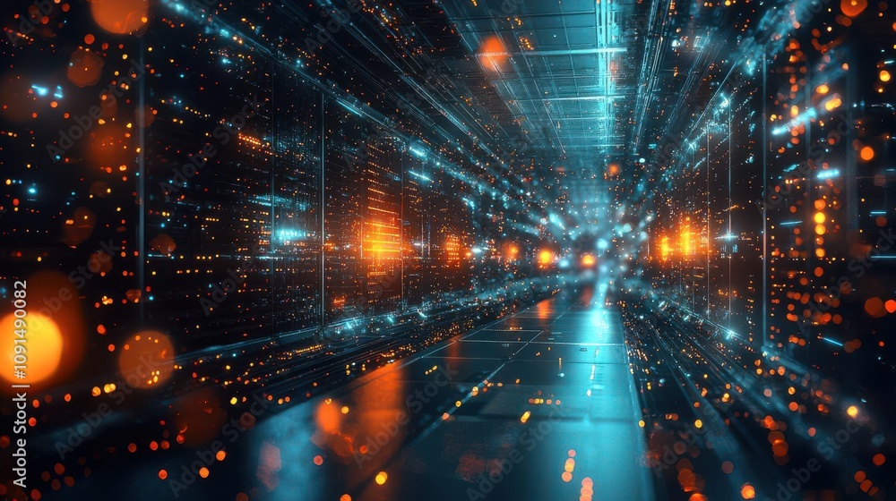 Poster quantum computing research delving into the mysteries of subatomic particles
