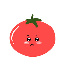 Obraz premium kawaii variant expression face tomato cartoon design isolated on white background