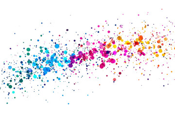 Fototapeta premium A vibrant array of colorful splashes resembling paint droplets, creating a dynamic and artistic visual flow.