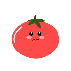 kawaii variant expression face tomato cartoon design isolated on white background