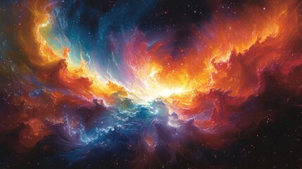 Fototapeta premium Explosion of Matter and Energy in the Big Bang