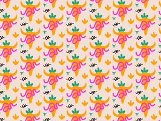 Abstract decorative colorful deer head background pattern design