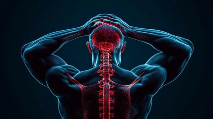 the back of a man with his hands on his head