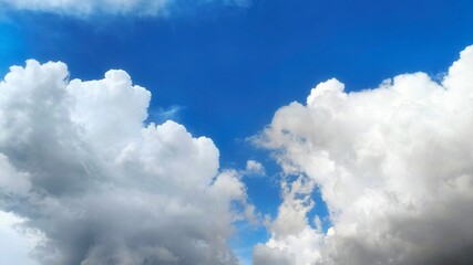 thick clouds background with blue sky