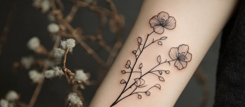 Delicate Floral Tattoo on Arm