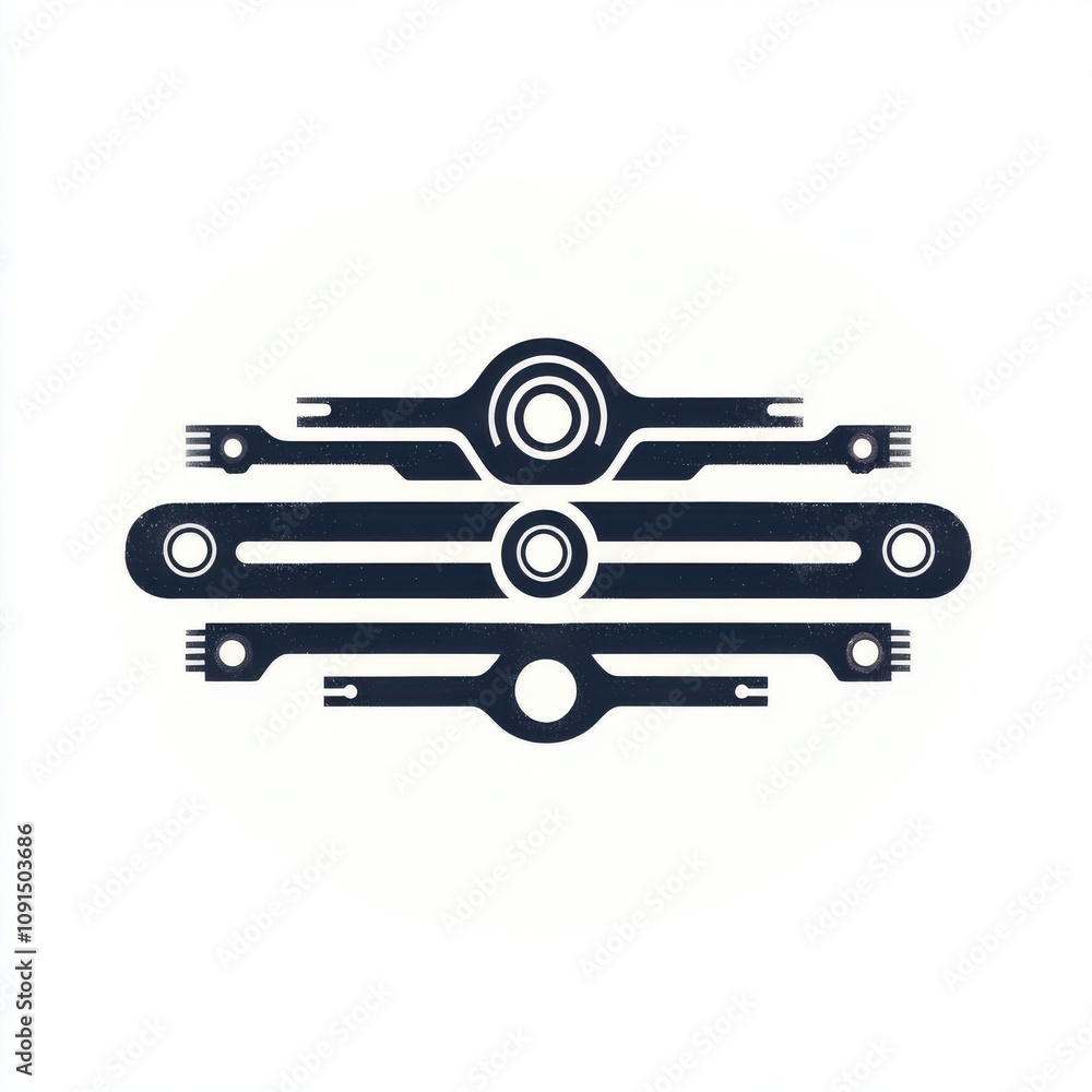 Poster abstract black and white design featuring geometric shapes and lines, creating a modern artistic eff