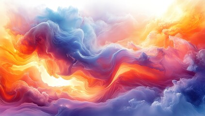 Obraz premium A colorful, swirling cloud of light and dark blue and orange colors