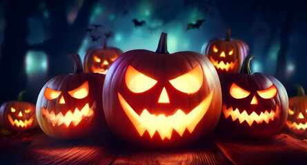 Fototapeta premium halloween jack o lanterns