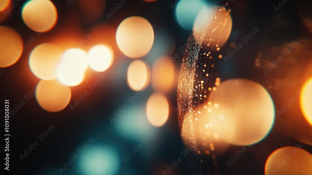 Poster abstract festive blur background showcasing enchanting bokeh with vibrant circular light spots and a