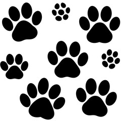Fototapeta premium Dog Paw , Dog Paw Print Vector, Dog Paw Print Silhouette Vector