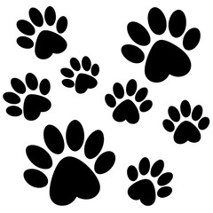 Fototapeta premium Dog Paw , Dog Paw Print Vector, Dog Paw Print Silhouette Vector