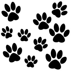Fototapeta premium Dog Paw , Dog Paw Print Vector, Dog Paw Print Silhouette Vector