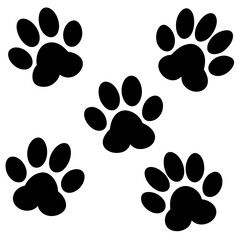 Fototapeta premium Dog Paw , Dog Paw Print Vector, Dog Paw Print Silhouette Vector