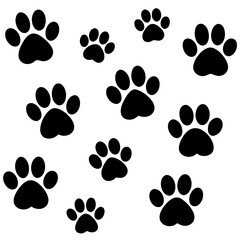 Fototapeta premium Dog Paw , Dog Paw Print Vector, Dog Paw Print Silhouette Vector
